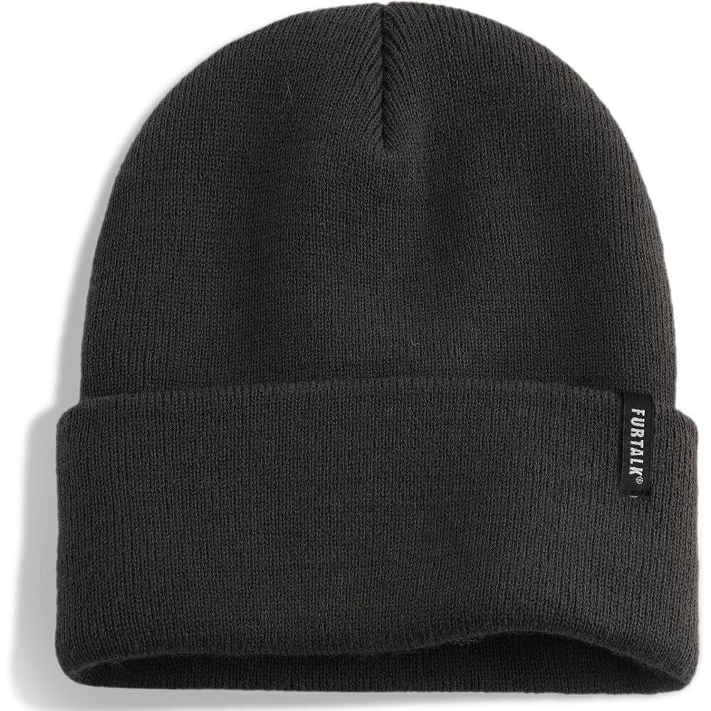 🆕 Women Black Knit Beanie Hat Acrylic Winter Soft Wearing Warm Unisex Cuffed